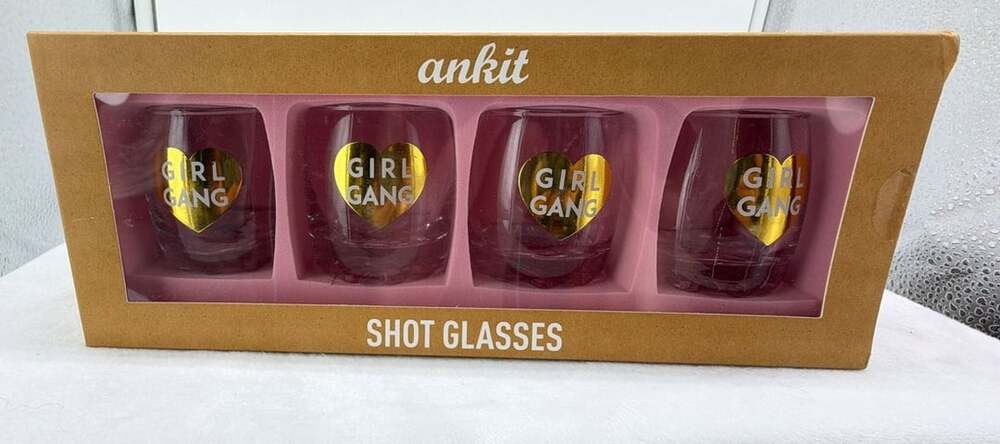21st, Bachelorette, Hen Party, Girls Trip Shot Glass Set Girl Gang 4pk New